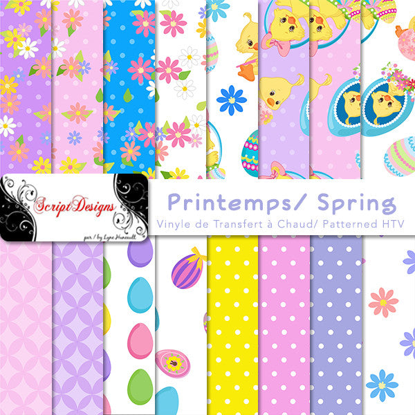 Spring - Patterned HTV (16 Different designs available)