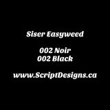 02 Noir - Siser EasyWeed HTV 12 pouces de large