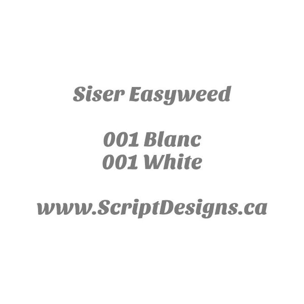01 Blanc - Siser EasyWeed HTV 12 pouces de large