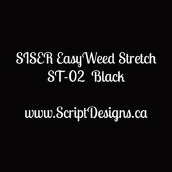 ST02 Black - Siser EasyWeed Stretch HTV - ScriptDesigns - 1