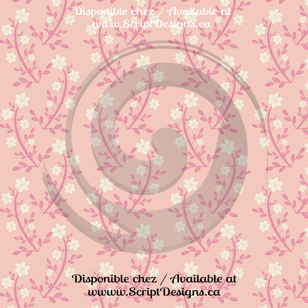 Floral Pink - Patterned HTV (12 Designs) - ScriptDesigns - 4