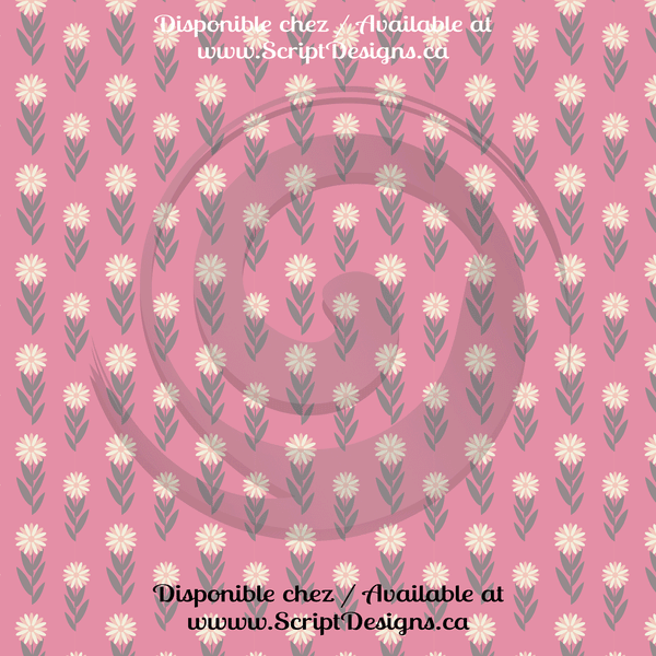 Floral Pink - Patterned HTV (12 Designs) - ScriptDesigns - 5