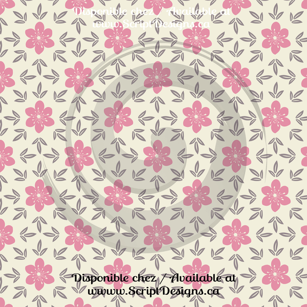Floral Pink - Patterned HTV (12 Designs) - ScriptDesigns - 7