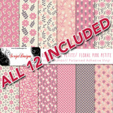 Floral Pink Sampler - Patterned Adhesive Vinyl - 12 designs included