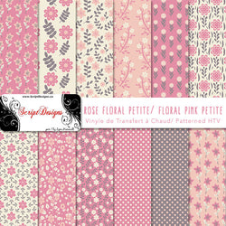 Floral Pink Petite - Patterned HTV (12 Different designs available)