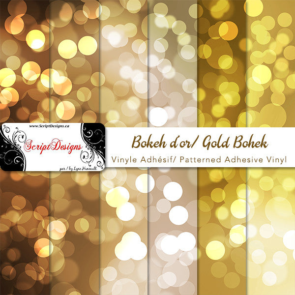 Gold Bokeh - Patterned Adhesive Vinyl (6 Different designs available)