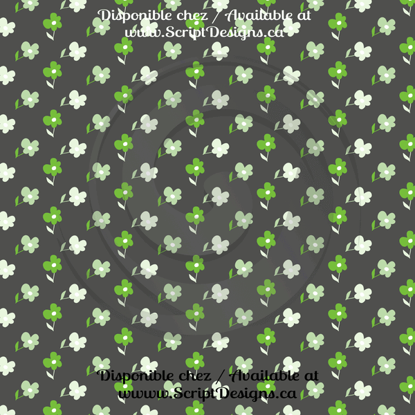 Green Floral - Patterned HTV (12 Designs) - ScriptDesigns - 6