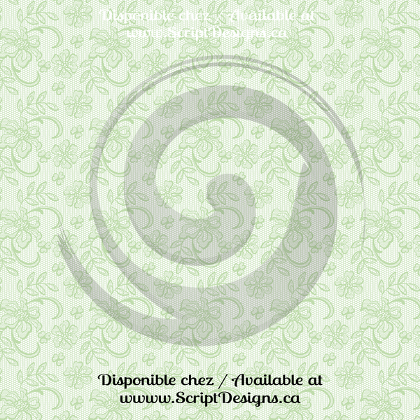 Green Floral - Patterned Adhesive Vinyl  (12 Designs) - ScriptDesigns - 7