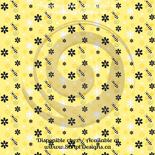 Honey Bee - Patterned Adhesive Vinyl  (12 Different designs available)