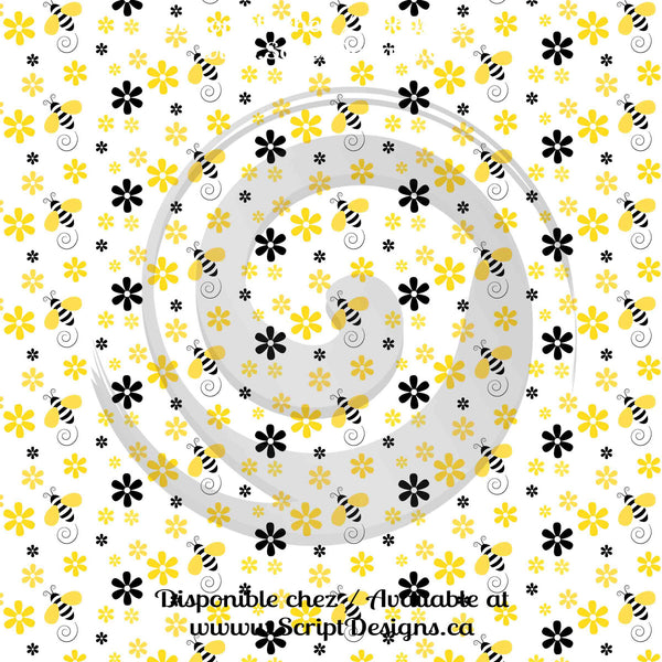 Honey Bee - Patterned HTV  (12 Different designs available)