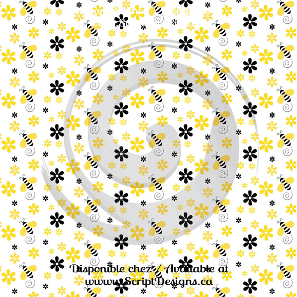 Honey Bee - Patterned Adhesive Vinyl  (12 Different designs available)