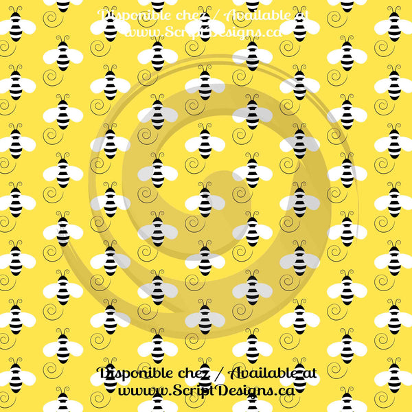 Honey Bee - Patterned HTV  (12 Different designs available)