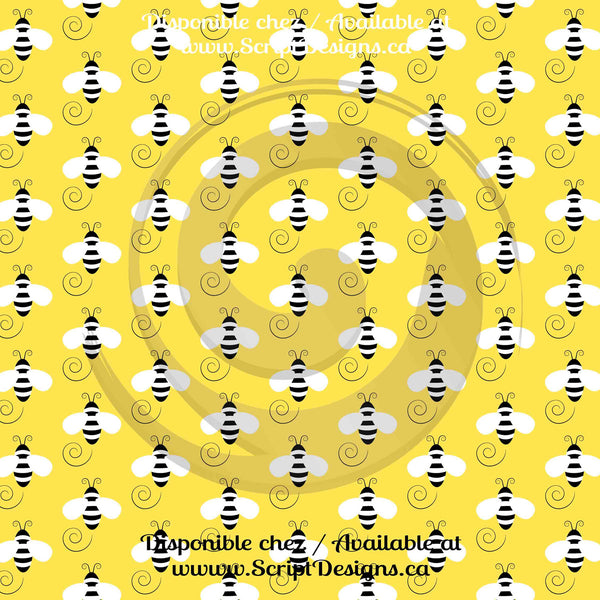 Honey Bee - Patterned Adhesive Vinyl  (12 Different designs available)