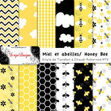 Honey Bee - Patterned HTV  (12 Different designs available)