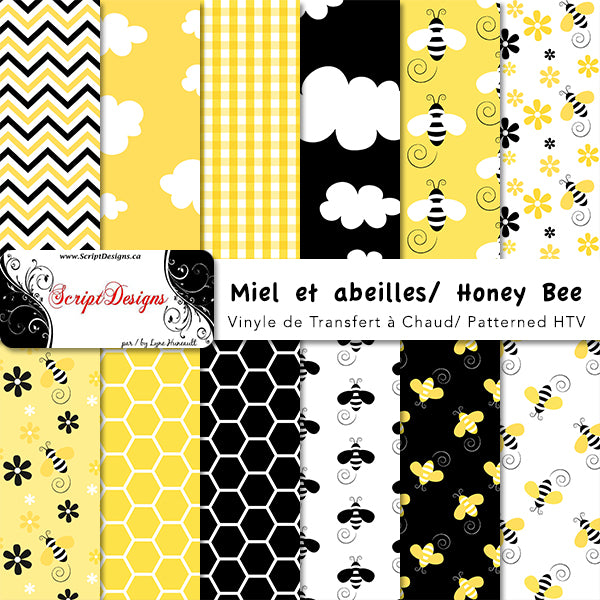 Honey Bee - HTV à motifs (12 modèles différents disponibles)