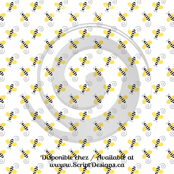 Honey Bee - Patterned Adhesive Vinyl  (12 Different designs available)