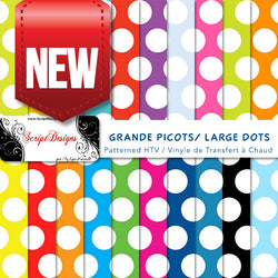 Dots Large - HTV à motifs (20 couleurs différentes disponibles)