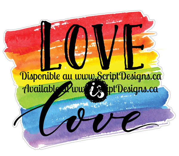 Love is Love Rectangle – Collection Pride (autocollant adhésif) 
