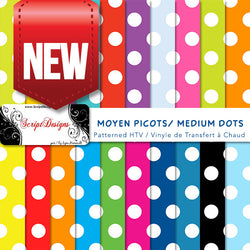 Dots Medium - HTV à motifs (20 couleurs différentes disponibles)