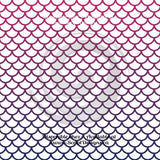 Mermaid Multi Colour White Scales Large - Patterned Adhesive Vinyl (12 Different designs available)