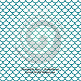 Mermaid Multi Colour White Scales Large - Patterned Adhesive Vinyl (12 Different designs available)