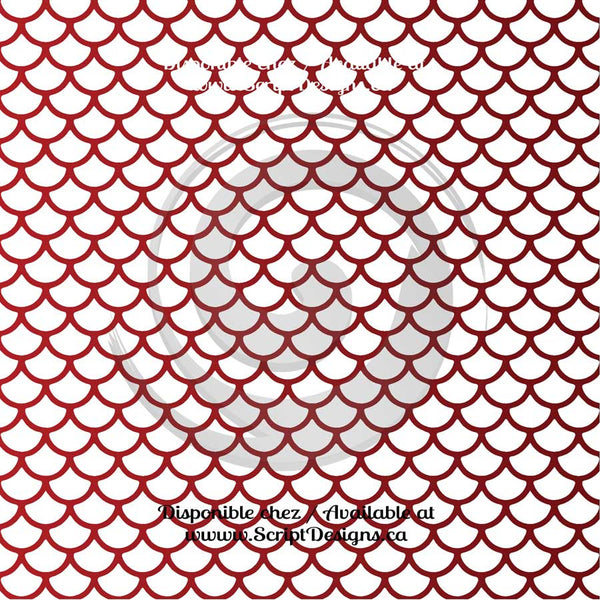 Mermaid Multi Colour White Scales Large - Patterned Adhesive Vinyl (12 Different designs available)
