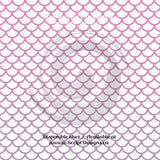 Mermaid Multi Colour White Scales Large - Patterned Adhesive Vinyl (12 Different designs available)