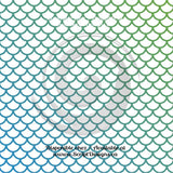 Mermaid Multi Colour White Scales Large - Patterned Adhesive Vinyl (12 Different designs available)