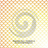 Mermaid Multi Colour White Scales Large - Patterned Adhesive Vinyl (12 Different designs available)