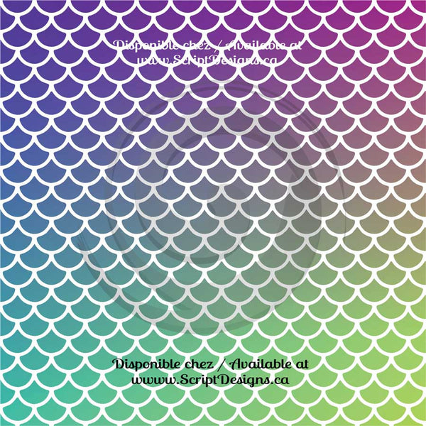 Multi Coloured Mermaid Scales Solid Large- Patterned HTV (12 Different designs available)