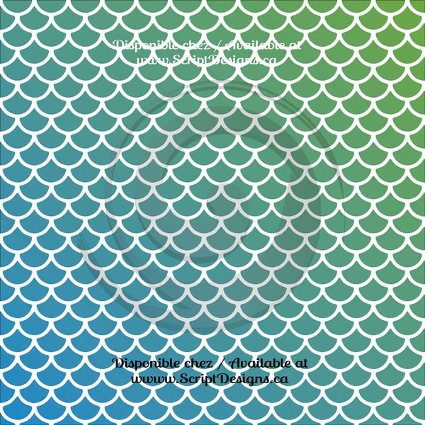 Écailles de sirène multicolores HTV solide à grands motifs (12 modèles différents disponibles)