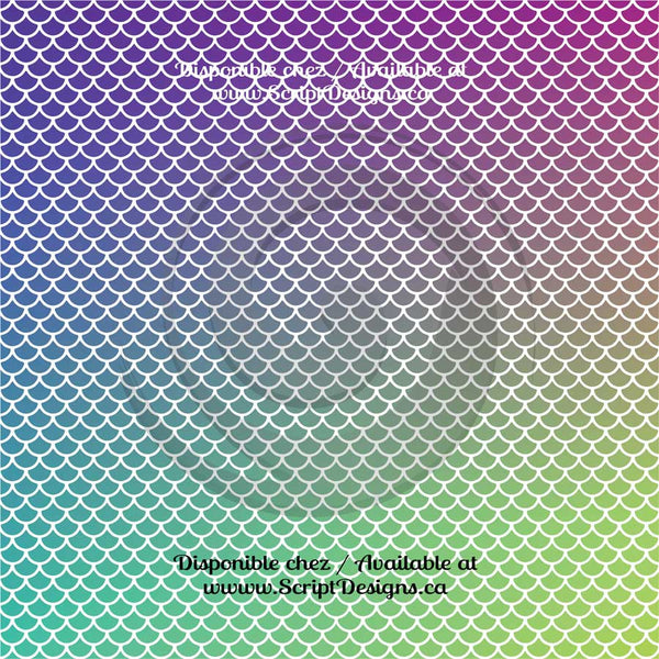 Mermaid Multi Colour Solid Petite - Patterned Adhesive Vinyl (12 Designs)
