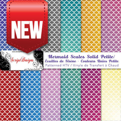 Écailles de sirène multicolores Solid Petite- Patterned HTV (12 modèles différents disponibles)