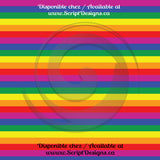 Rainbow Stripes  - Patterned Adhesive Vinyl (5 Different widths available)