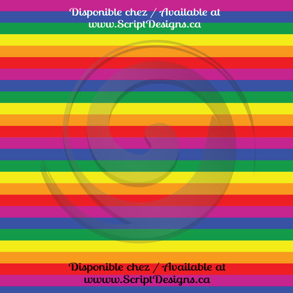 Rainbow Stripes - HTV à motifs (5 largeurs de rayures différentes disponibles)