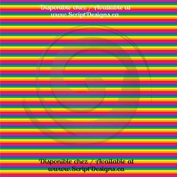 Rainbow Stripes - HTV à motifs (5 largeurs de rayures différentes disponibles)
