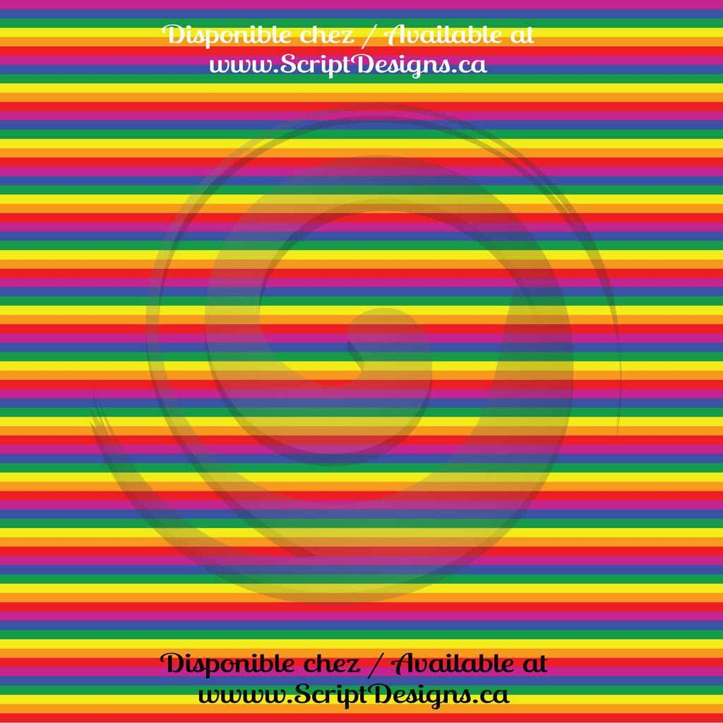 Striped Pattern Vinyl Rainbow Stripes - Patterned Adhesive Vinyl (5 Different widths availab ...