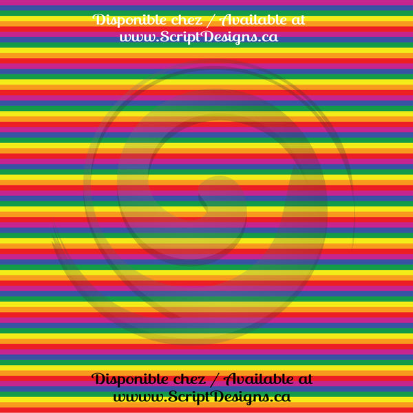 Rainbow Stripes - HTV à motifs (5 largeurs de rayures différentes disponibles)