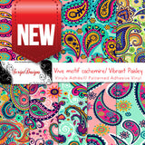 Vibrant Paisley - Patterned Adhesive Vinyl (10 Different designs available)