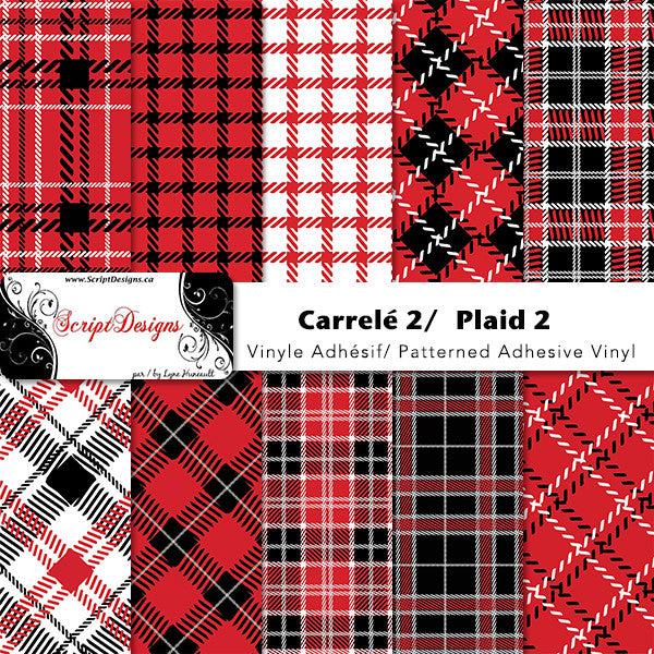 Plaid (Series 2) - Patterned Adhesive Vinyl (10 Different designs available)