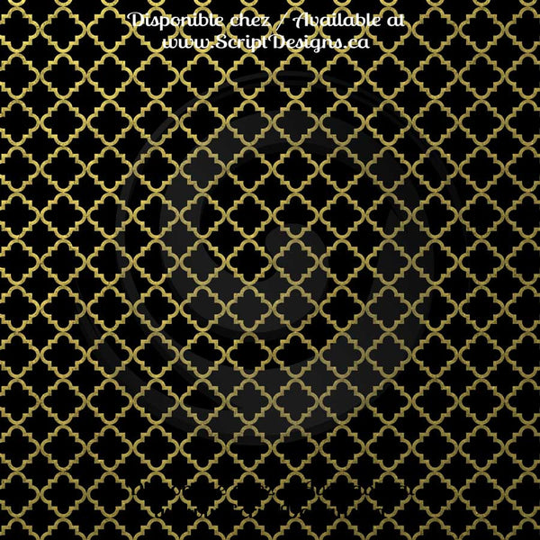 Black and Gold - Patterned Adhesive Vinyl (12 Different designs available)