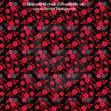 Red Floral - Patterned HTV (12 Different designs available)