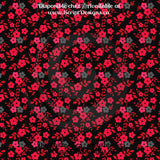 Red Floral - Patterned Adhesive Vinyl (12 Different designs available)