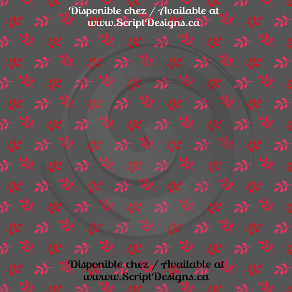 Red Floral - Patterned HTV (12 Different designs available)