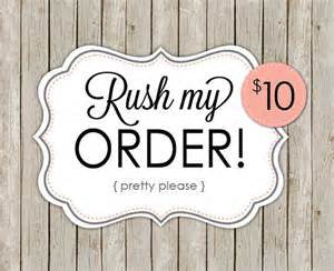 * RUSH ORDER FEE (Before 9:00 a.m. for guaranteed same day processing ...