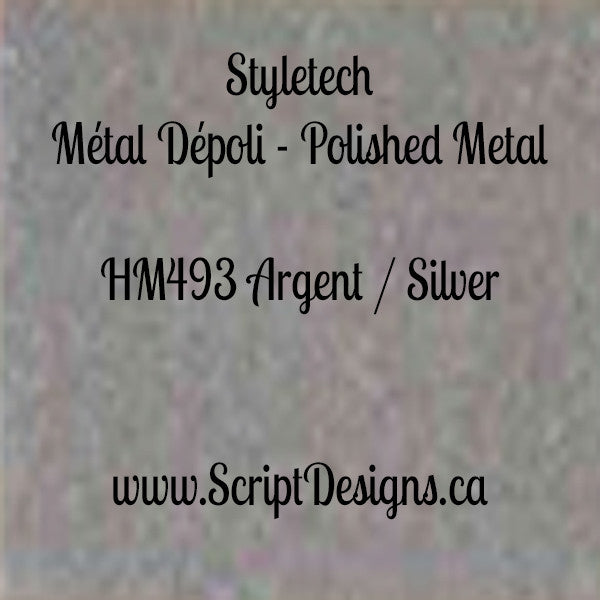 Vinyle adhésif permanent en métal poli Styletech