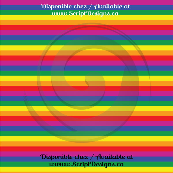 Rainbow Stripes - Patterned HTV (5 Different stripe widths available)