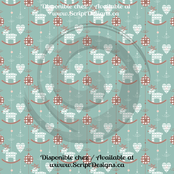 White Christmas (Naive) - Patterned HTV (12 Designs) - ScriptDesigns - 3