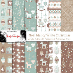 Noël blanc (style naïf) - Vinyle adhésif à motifs (12 modèles différents disponibles)